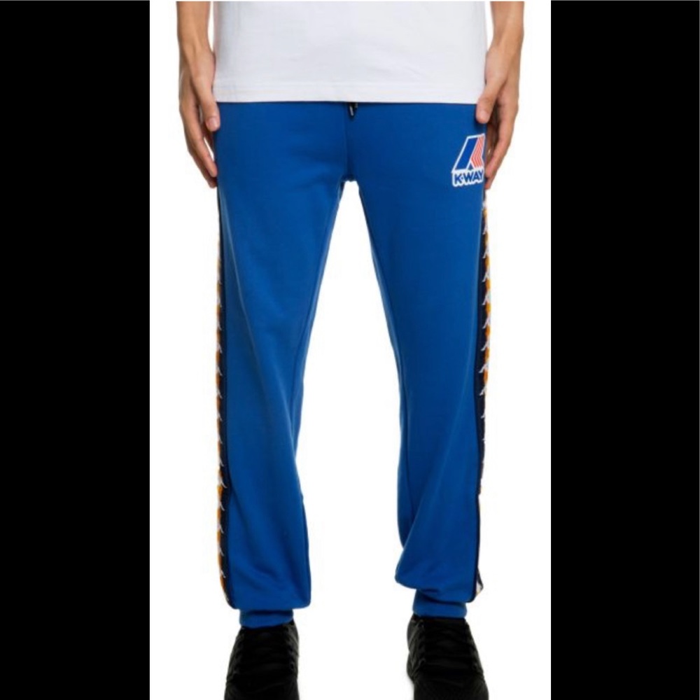 Kappa Blue Sweatpants with  Gold and Orange Accents - RARE
